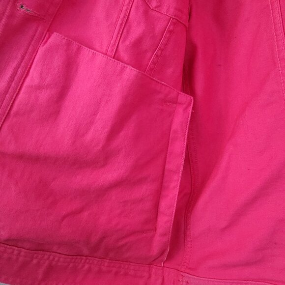 Hot Pink Chaps Denim Jean Jacket Size Large with Inner and Outer Pockets - Picture 4 of 6